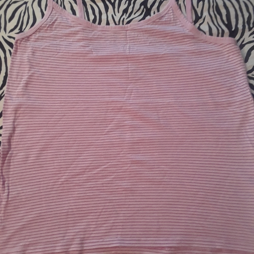 Pink striped tank top